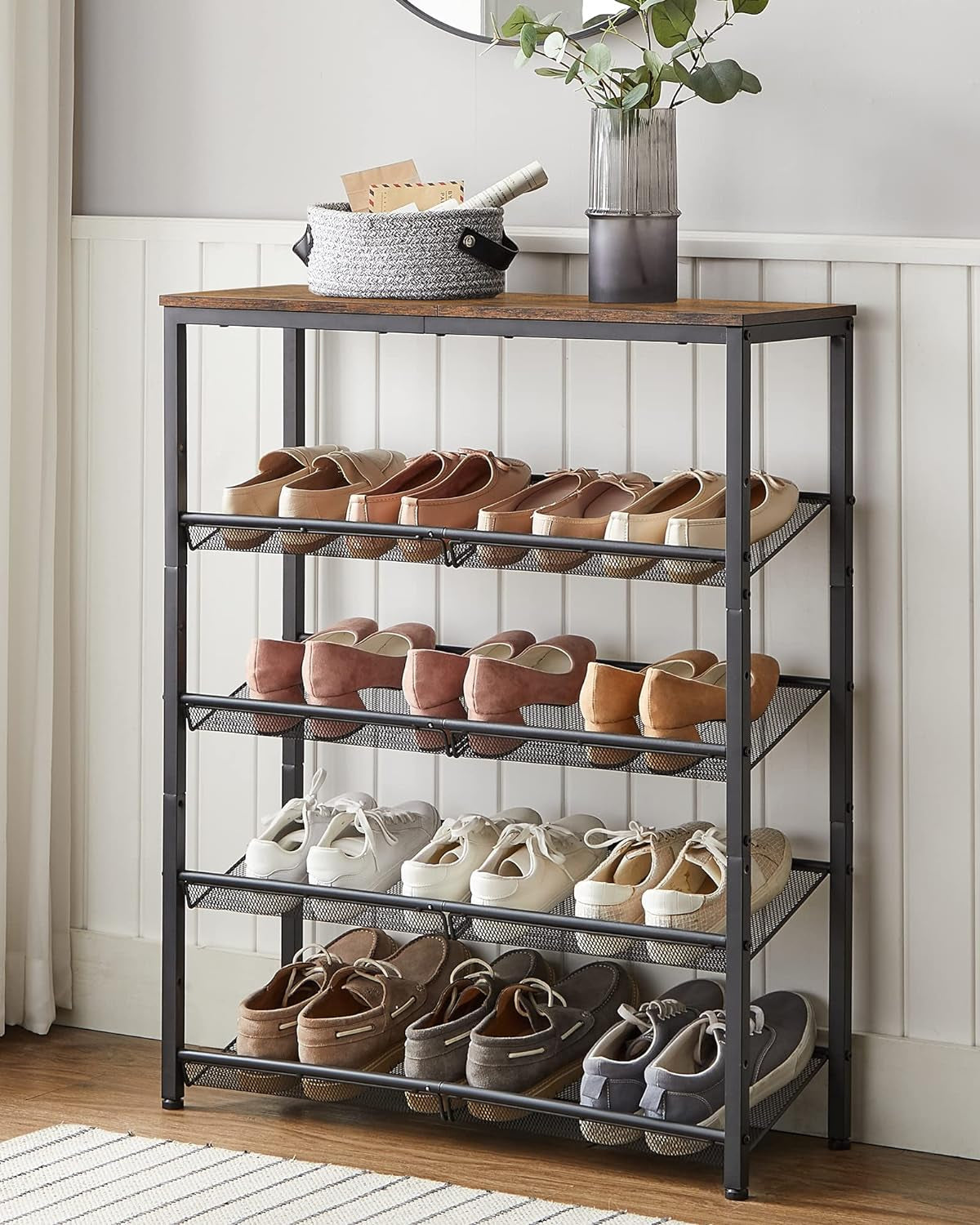 5-Tier Industrial Shoe Rack and Storage Shelves