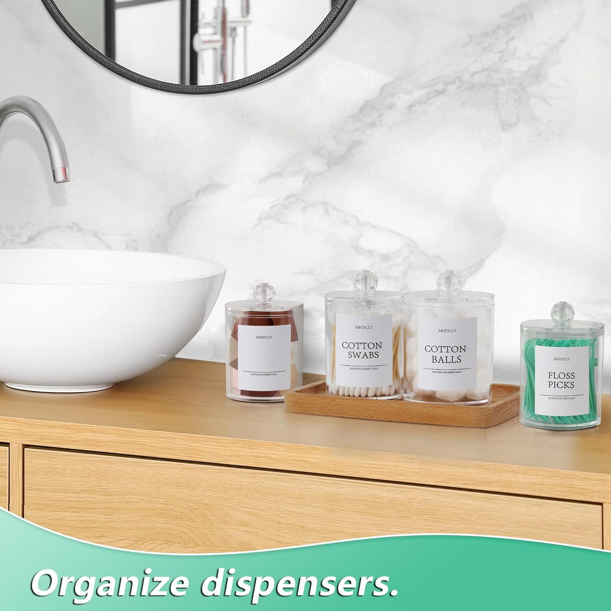 Bathroom Organizers and Storage Set - 4 Pack Accessories for Aesthetic Home Decor and Efficient Organization