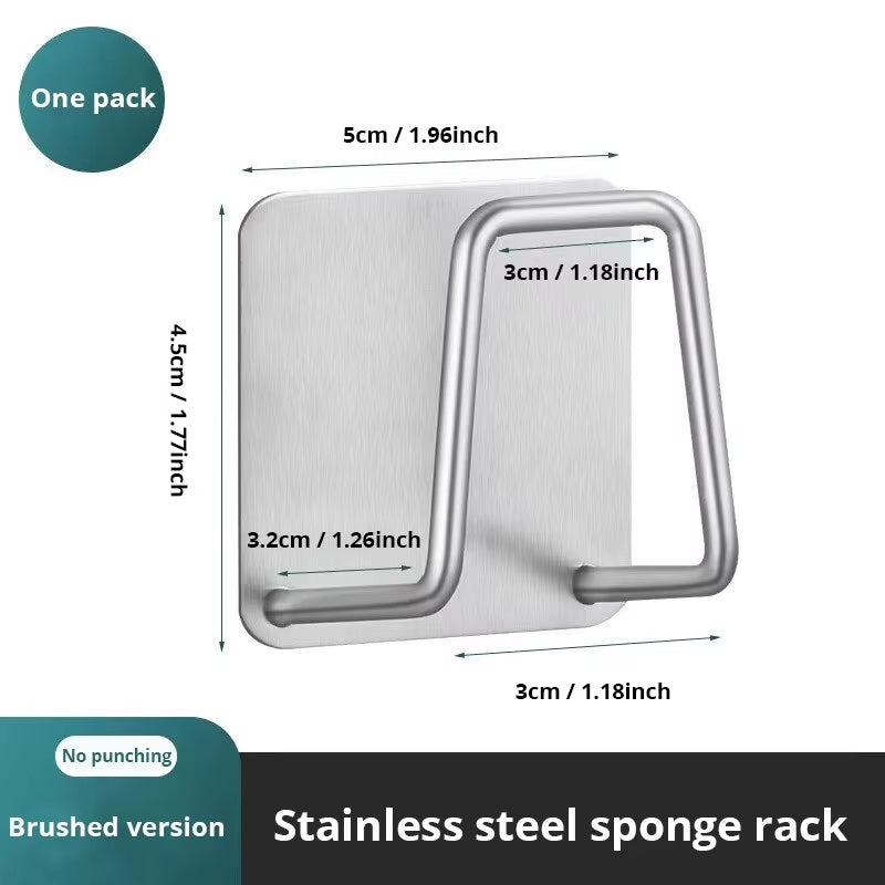 Stainless Steel Sink Sponge Rack for Efficient Drainage and Organization of Kitchen Supplies