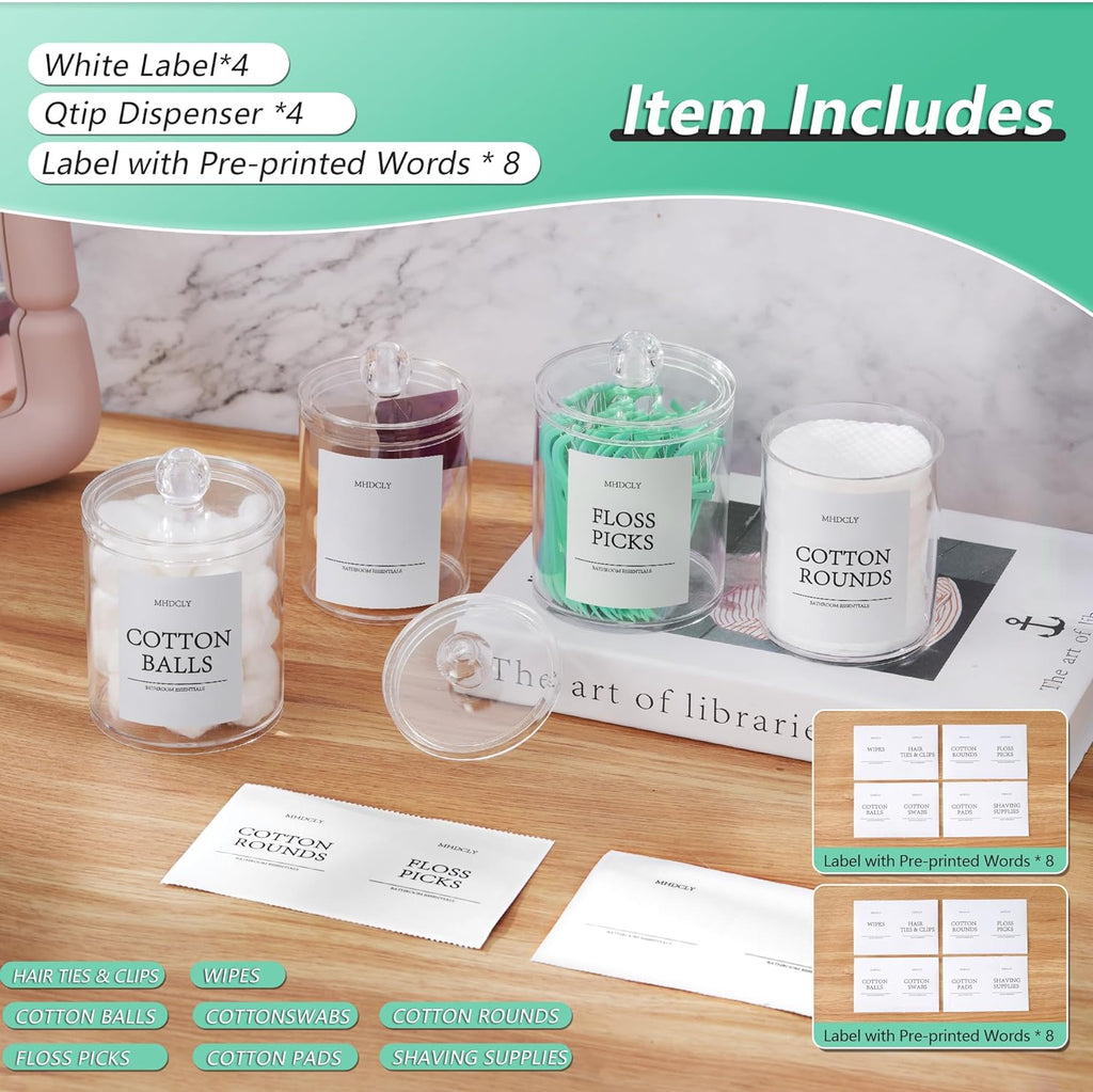 Bathroom Organizers and Storage Set - 4 Pack Accessories for Aesthetic Home Decor and Efficient Organization