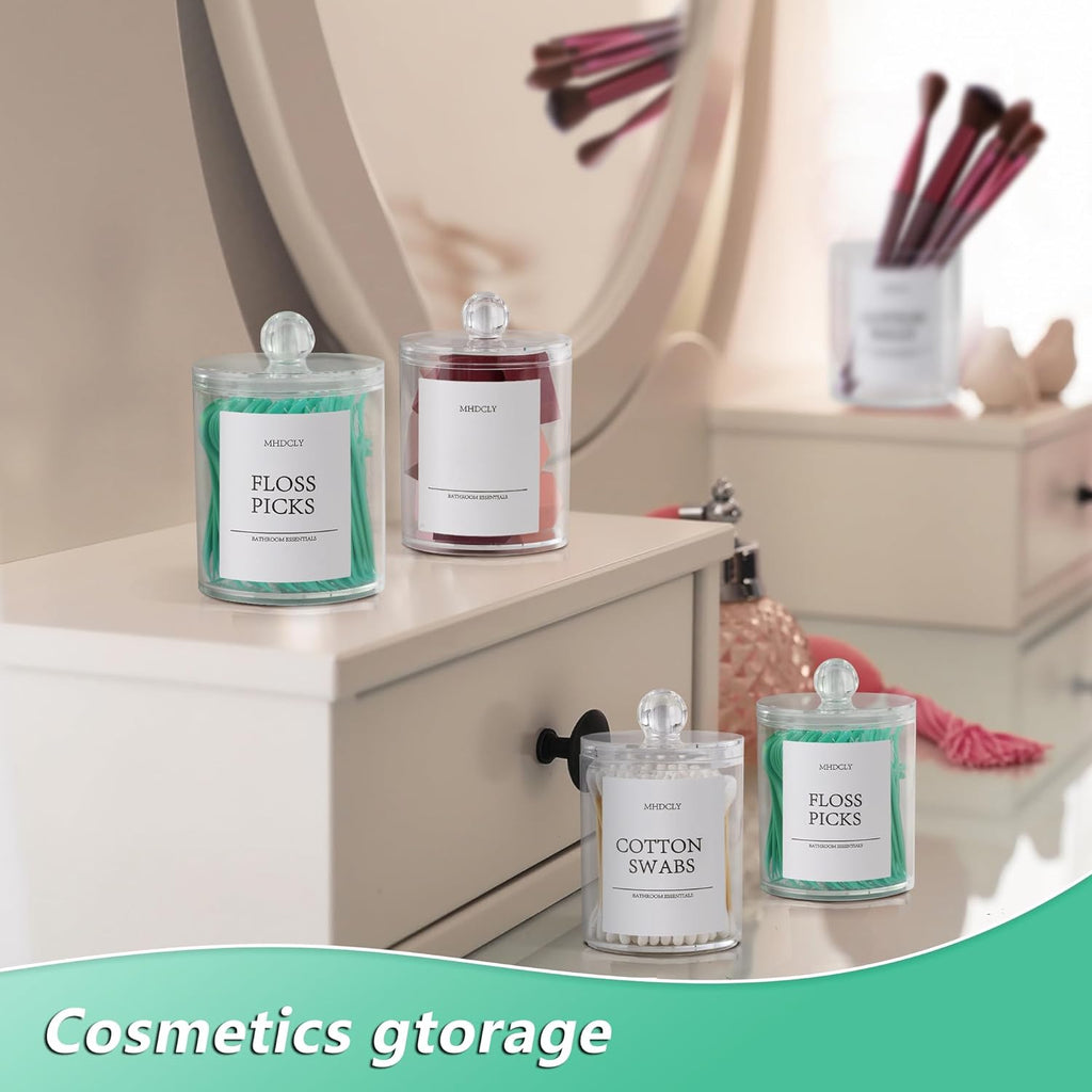 Bathroom Organizers and Storage Set - 4 Pack Accessories for Aesthetic Home Decor and Efficient Organization