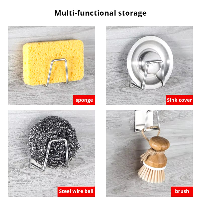 Stainless Steel Sink Sponge Rack for Efficient Drainage and Organization of Kitchen Supplies