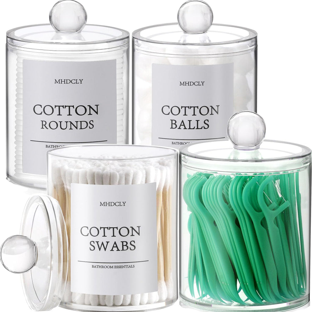 Bathroom Organizers and Storage Set - 4 Pack Accessories for Aesthetic Home Decor and Efficient Organization